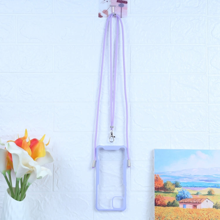 For OPPO A15 Acrylic + Color TPU Shockproof Case with Neck Lanyard