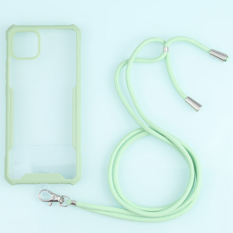 For OPPO A15 Acrylic + Color TPU Shockproof Case with Neck Lanyard