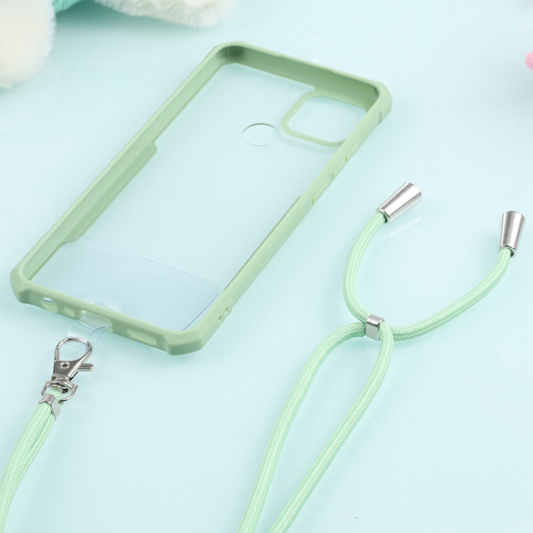 For OPPO A15 Acrylic + Color TPU Shockproof Case with Neck Lanyard