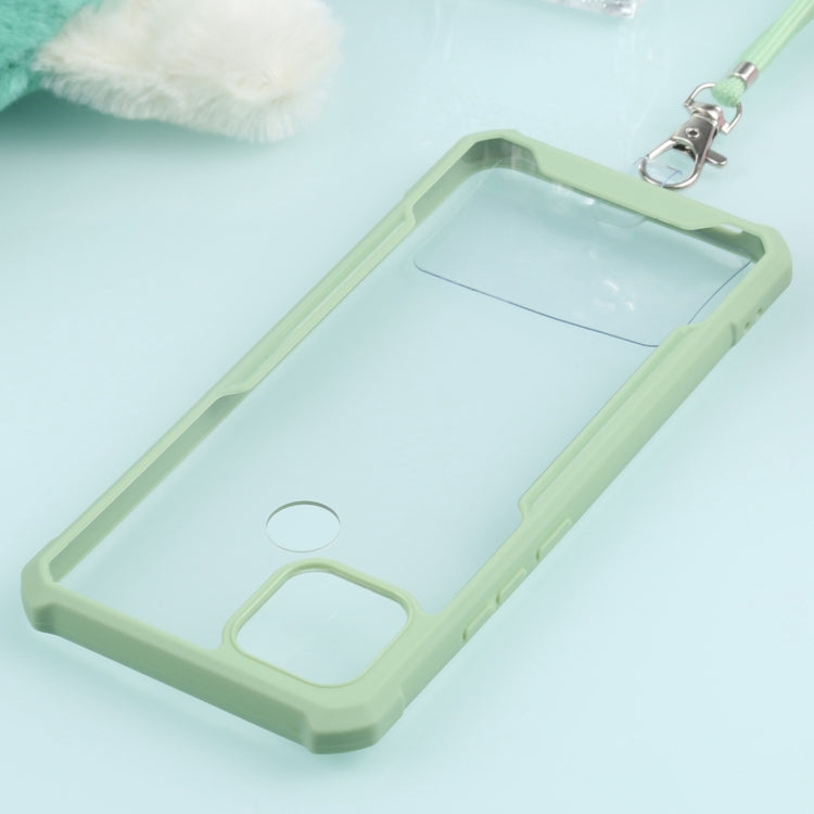 For OPPO A15 Acrylic + Color TPU Shockproof Case with Neck Lanyard