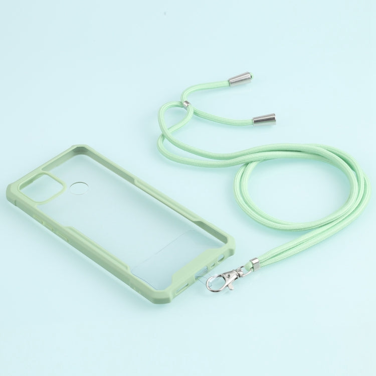 For OPPO A15 Acrylic + Color TPU Shockproof Case with Neck Lanyard