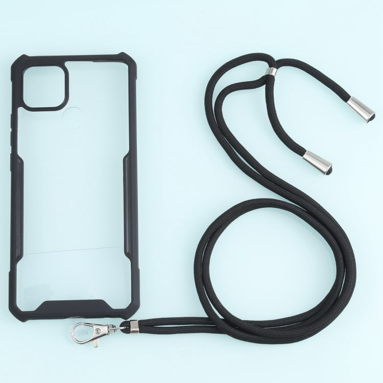 For OPPO A15 Acrylic + Color TPU Shockproof Case with Neck Lanyard