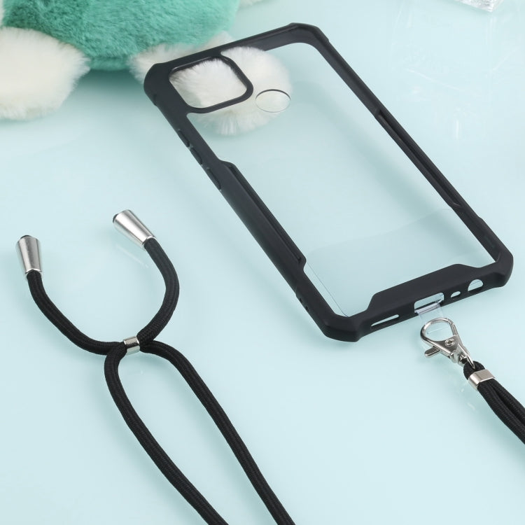 For OPPO A15 Acrylic + Color TPU Shockproof Case with Neck Lanyard
