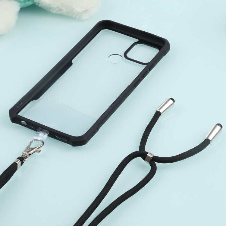 For OPPO A15 Acrylic + Color TPU Shockproof Case with Neck Lanyard