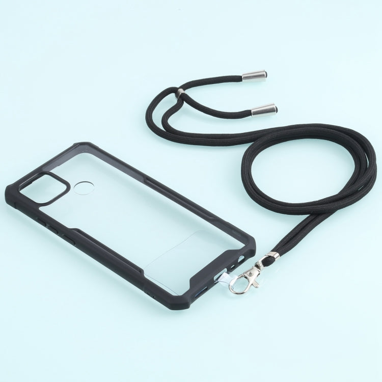 For OPPO A15 Acrylic + Color TPU Shockproof Case with Neck Lanyard