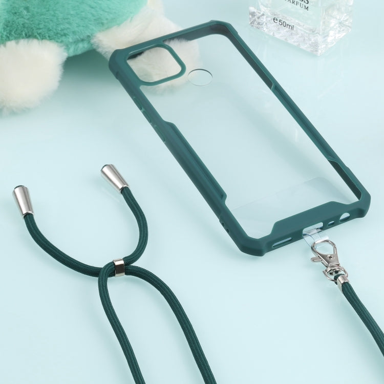For OPPO A15 Acrylic + Color TPU Shockproof Case with Neck Lanyard