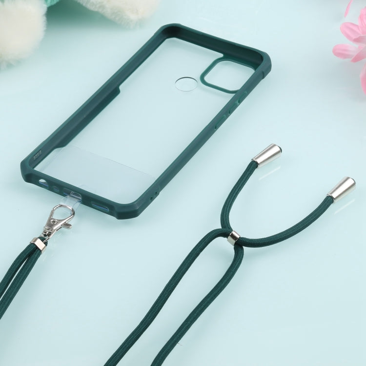 For OPPO A15 Acrylic + Color TPU Shockproof Case with Neck Lanyard