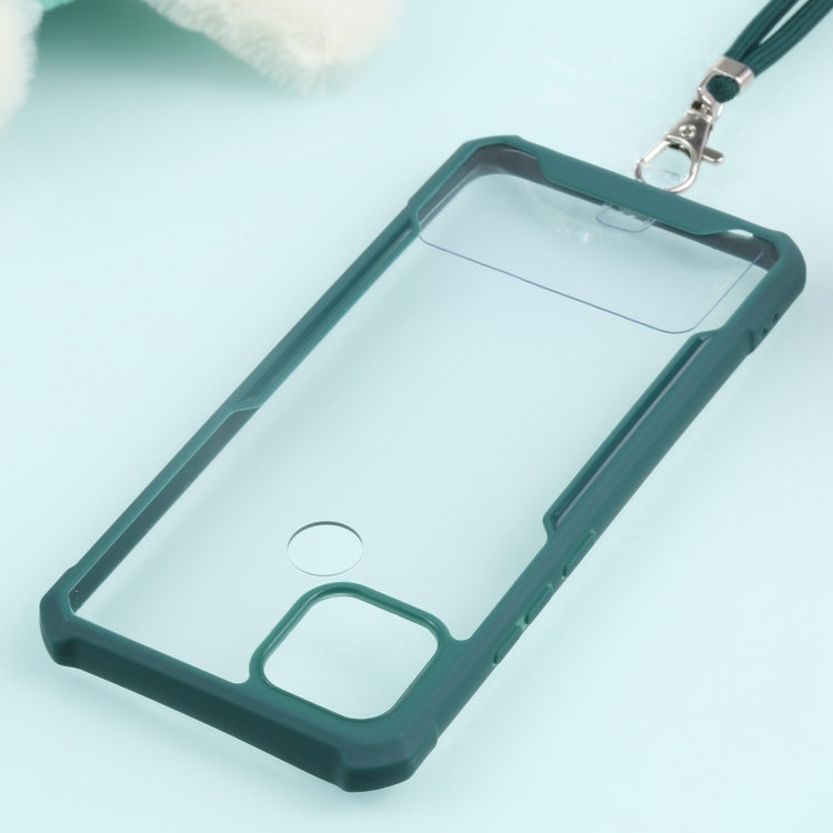 For OPPO A15 Acrylic + Color TPU Shockproof Case with Neck Lanyard
