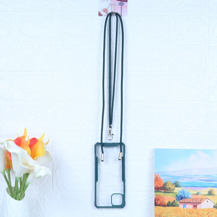 For OPPO A15 Acrylic + Color TPU Shockproof Case with Neck Lanyard