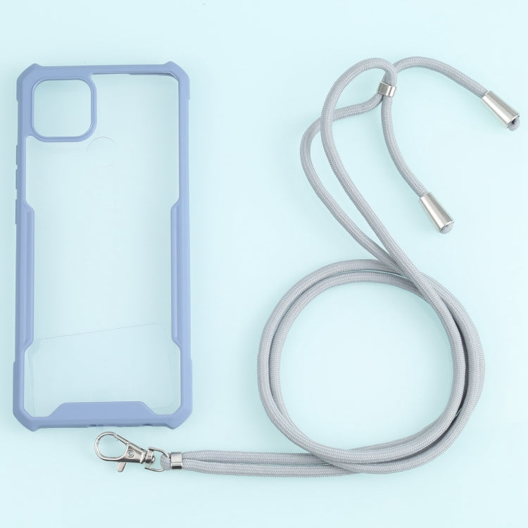For OPPO A15 Acrylic + Color TPU Shockproof Case with Neck Lanyard