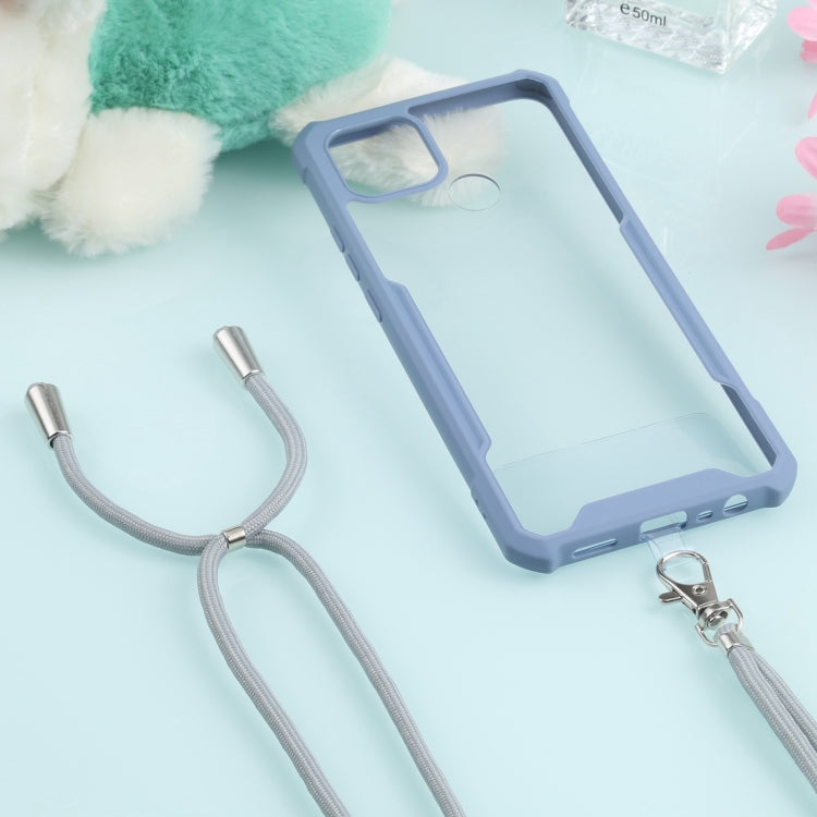 For OPPO A15 Acrylic + Color TPU Shockproof Case with Neck Lanyard