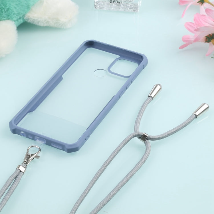 For OPPO A15 Acrylic + Color TPU Shockproof Case with Neck Lanyard