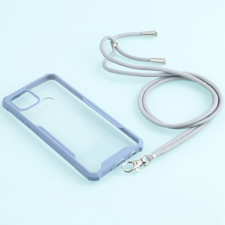 For OPPO A15 Acrylic + Color TPU Shockproof Case with Neck Lanyard