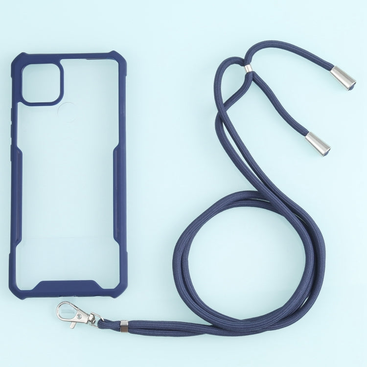 For OPPO A15 Acrylic + Color TPU Shockproof Case with Neck Lanyard