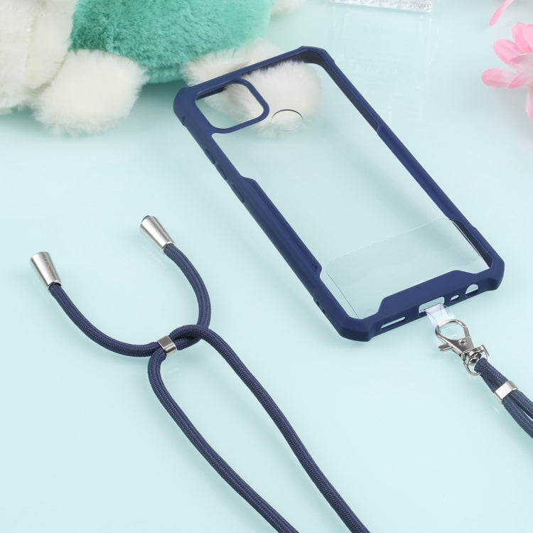 For OPPO A15 Acrylic + Color TPU Shockproof Case with Neck Lanyard