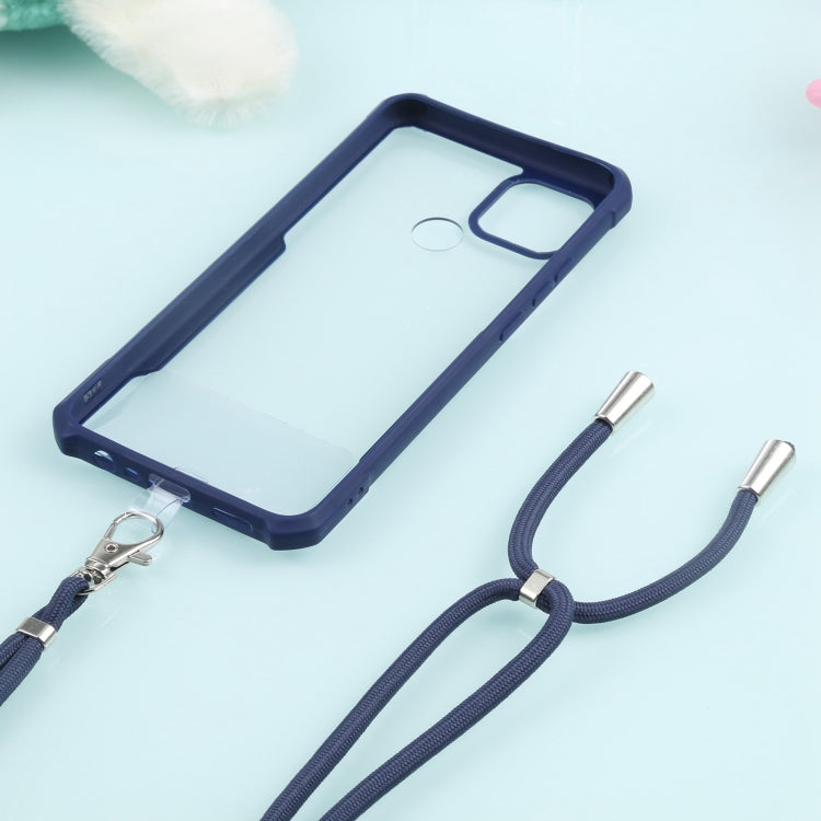 For OPPO A15 Acrylic + Color TPU Shockproof Case with Neck Lanyard