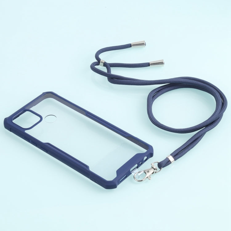 For OPPO A15 Acrylic + Color TPU Shockproof Case with Neck Lanyard
