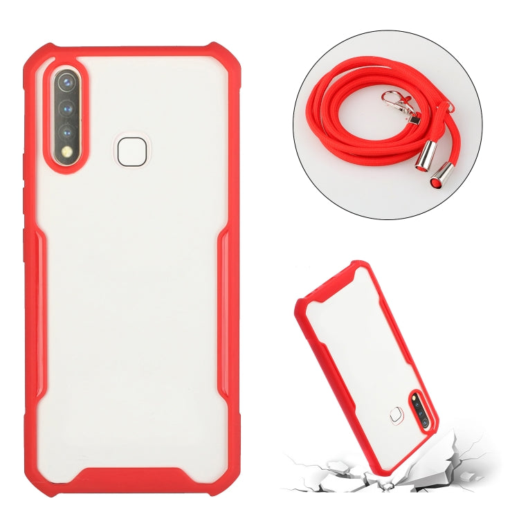 For OPPO A31 2020 / A8 Acrylic + Color TPU Shockproof Case with Neck Lanyard