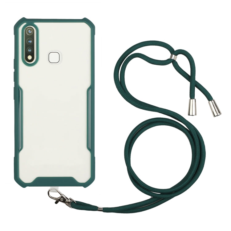 For OPPO A31 2020 / A8 Acrylic + Color TPU Shockproof Case with Neck Lanyard