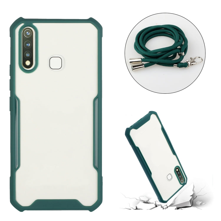 For OPPO A31 2020 / A8 Acrylic + Color TPU Shockproof Case with Neck Lanyard