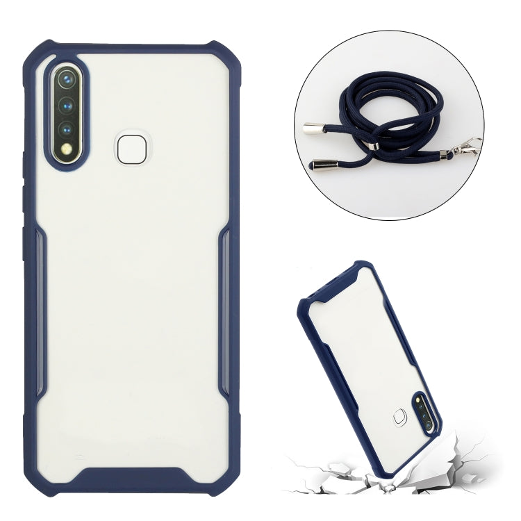 For OPPO A31 2020 / A8 Acrylic + Color TPU Shockproof Case with Neck Lanyard