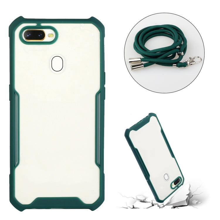 For OPPO F9 / F9 Pro A7x / Realme 2 Pro Acrylic + Color TPU Shockproof Case with Neck Lanyard