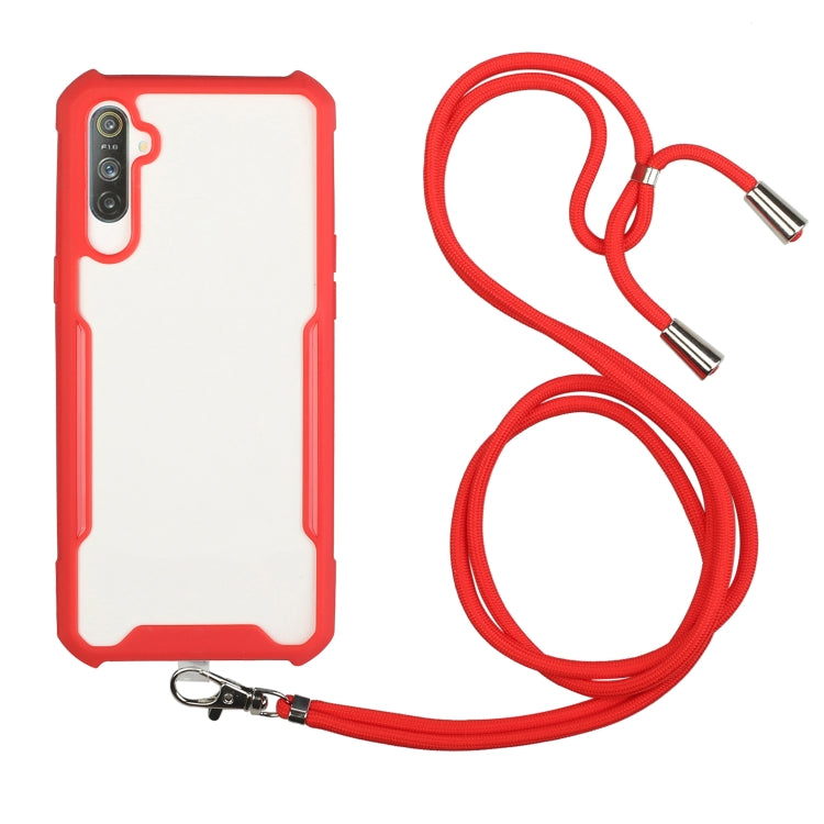 For OPPO Realme C3 Acrylic + Color TPU Shockproof Case with Neck Lanyard