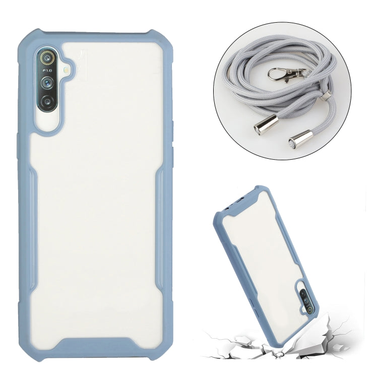 For OPPO Realme C3 Acrylic + Color TPU Shockproof Case with Neck Lanyard