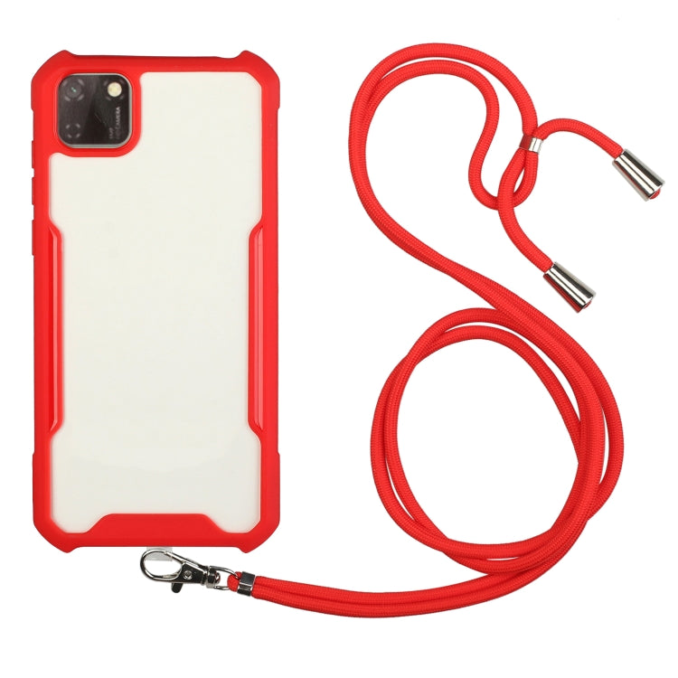 For OPPO Realme C11 Acrylic + Color TPU Shockproof Case with Neck Lanyard