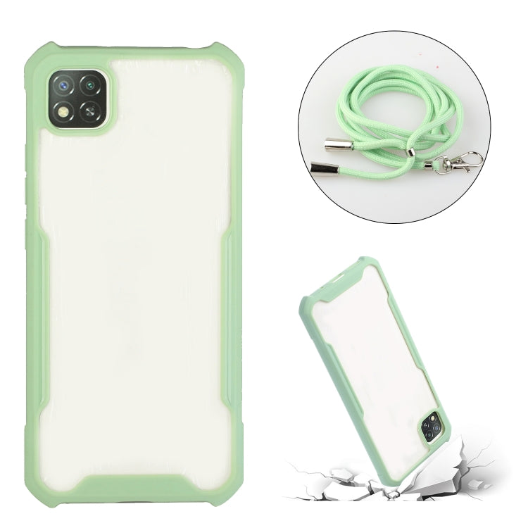 For OPPO Realme C11 Acrylic + Color TPU Shockproof Case with Neck Lanyard