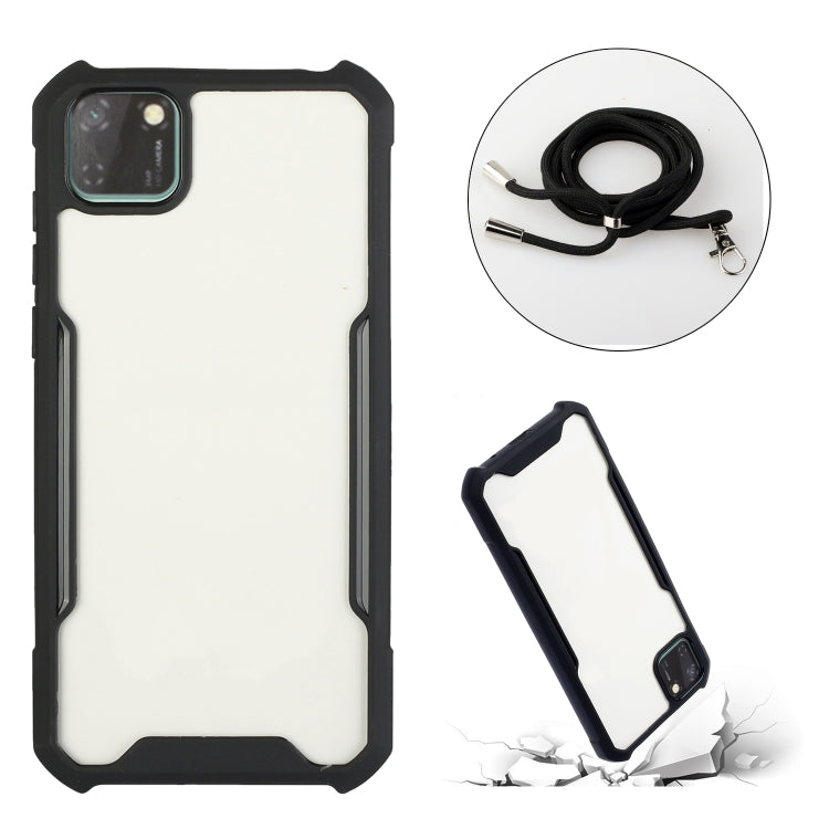 For OPPO Realme C11 Acrylic + Color TPU Shockproof Case with Neck Lanyard