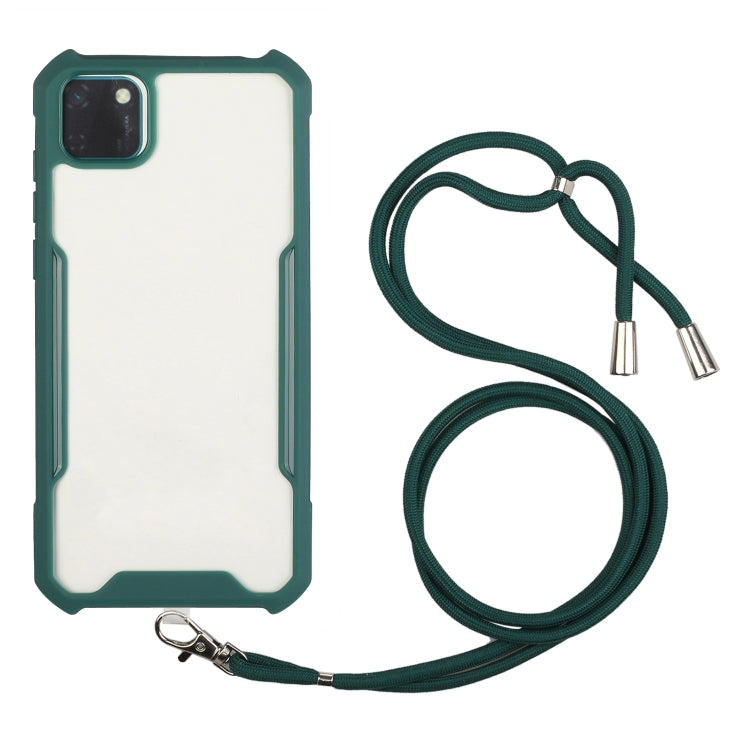 For OPPO Realme C11 Acrylic + Color TPU Shockproof Case with Neck Lanyard