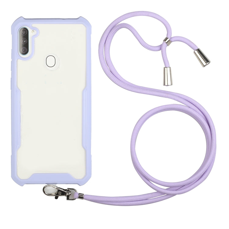 For OPPO Realme 5/5s/5i/6i/Narzo 20A/10/10A Acrylic + Color TPU Shockproof Case with Neck Lanyard