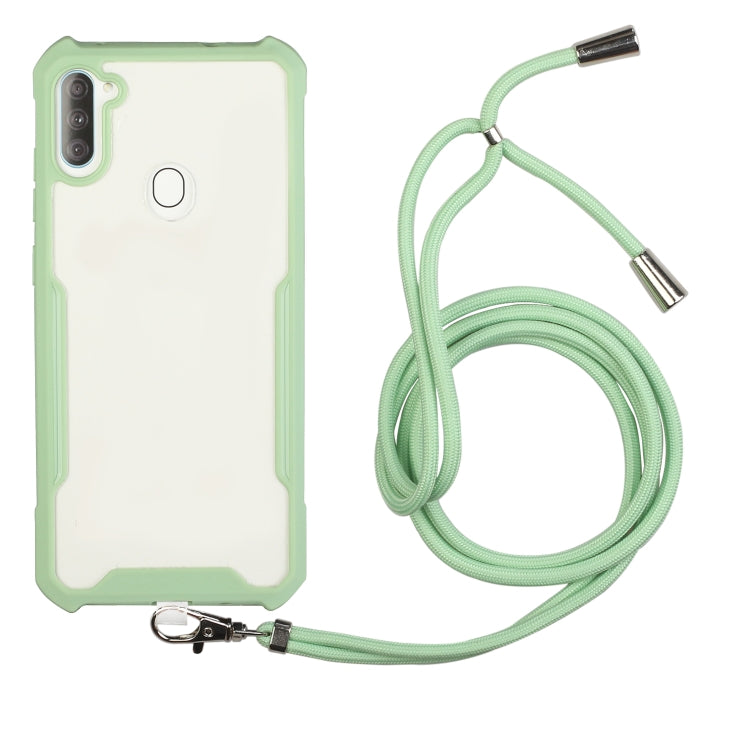 For OPPO Realme 5/5s/5i/6i/Narzo 20A/10/10A Acrylic + Color TPU Shockproof Case with Neck Lanyard