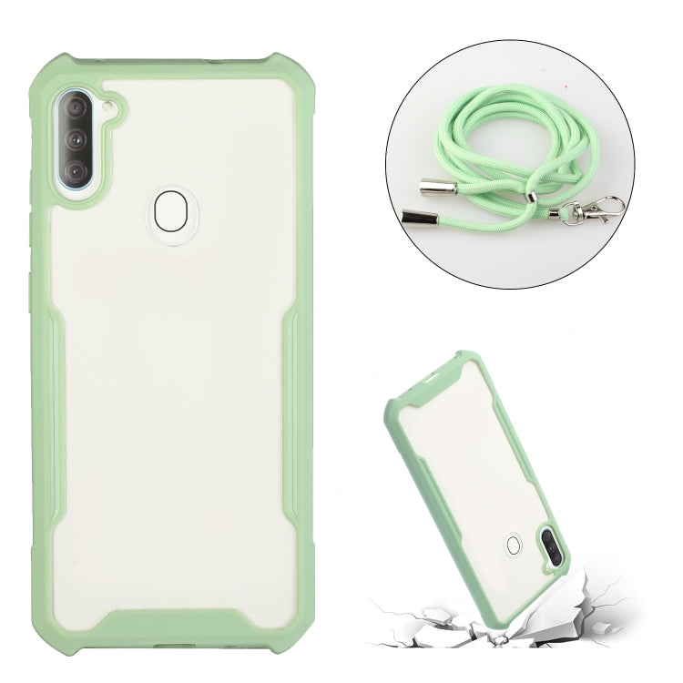 For OPPO Realme 5/5s/5i/6i/Narzo 20A/10/10A Acrylic + Color TPU Shockproof Case with Neck Lanyard