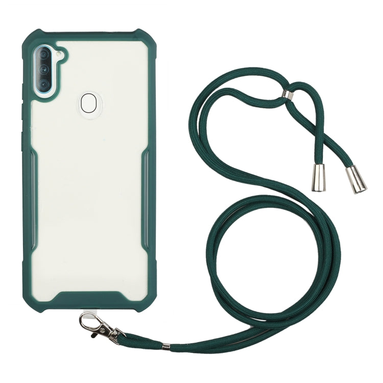 For OPPO Realme 5/5s/5i/6i/Narzo 20A/10/10A Acrylic + Color TPU Shockproof Case with Neck Lanyard