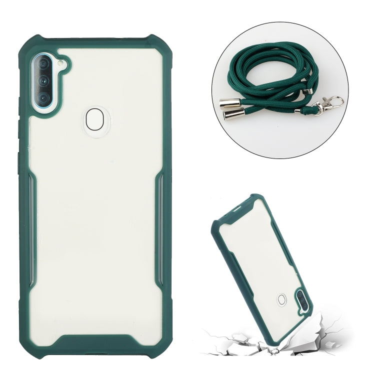 For OPPO Realme 5/5s/5i/6i/Narzo 20A/10/10A Acrylic + Color TPU Shockproof Case with Neck Lanyard