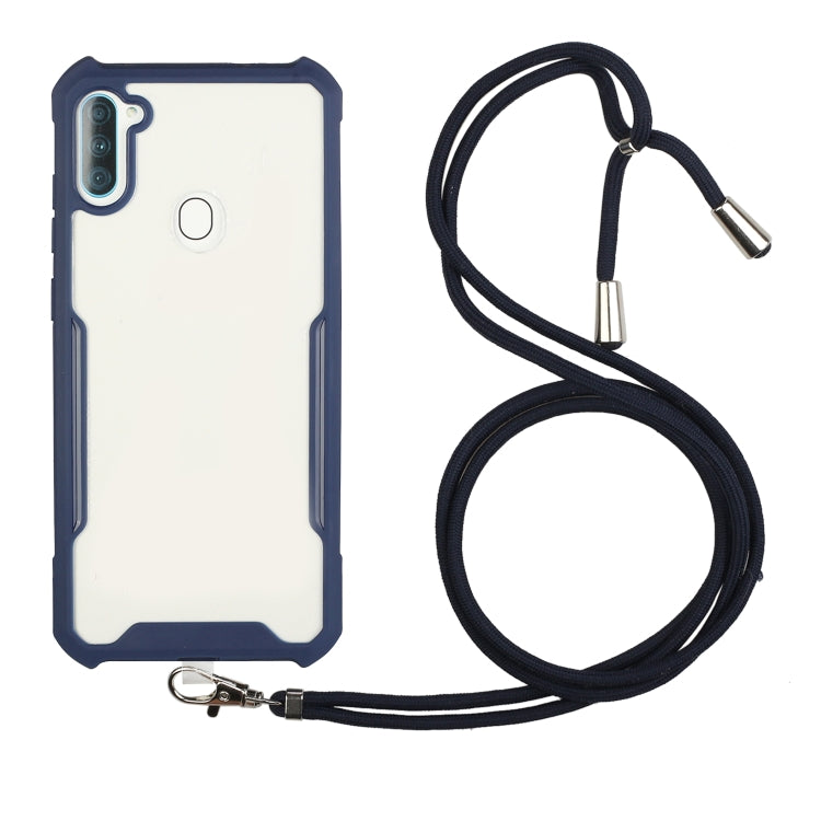 For OPPO Realme 5/5s/5i/6i/Narzo 20A/10/10A Acrylic + Color TPU Shockproof Case with Neck Lanyard
