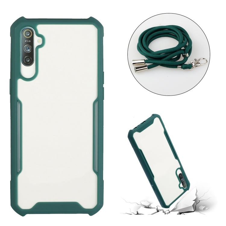 For OPPO Realme 6 / Narzo 6s Acrylic + Color TPU Shockproof Case with Neck Lanyard