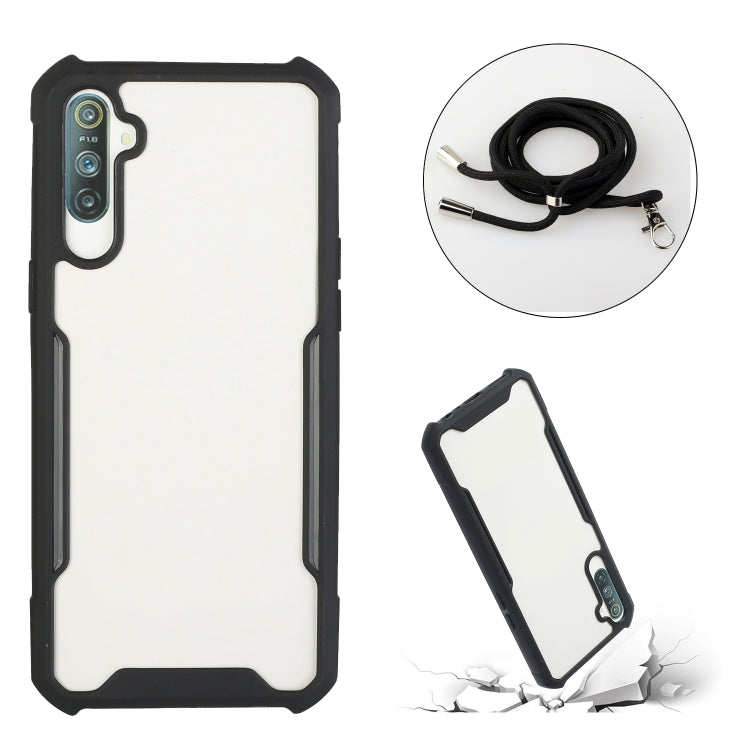 For OPPO Realme 6 Pro Acrylic + Color TPU Shockproof Case with Neck Lanyard