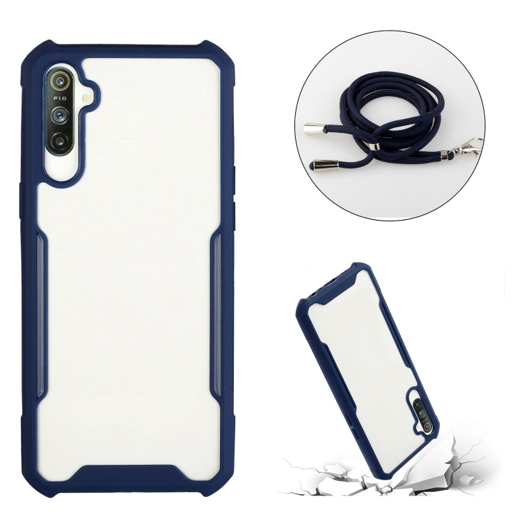 For OPPO Realme 6 Pro Acrylic + Color TPU Shockproof Case with Neck Lanyard