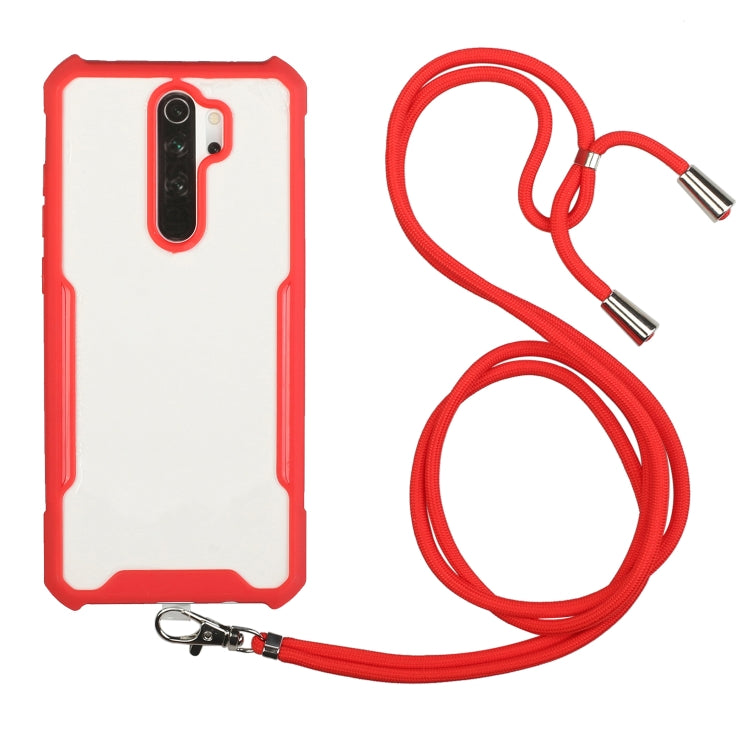 For OPPO Reno2 Z / 2F Acrylic + Color TPU Shockproof Case with Neck Lanyard