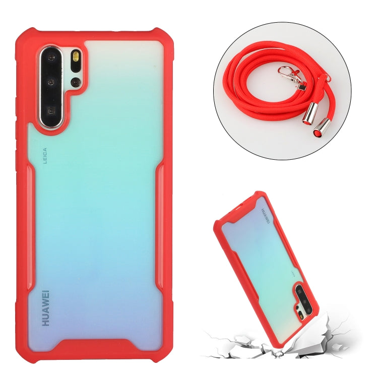 For OPPO Reno3 Pro (Foreign Version) Acrylic + Color TPU Shockproof Case with Neck Lanyard