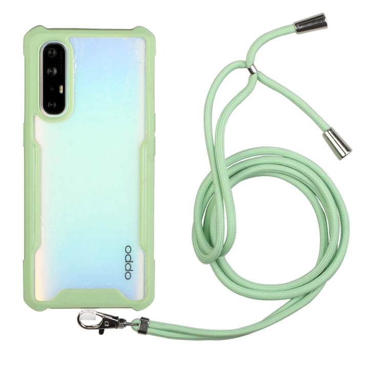 For OPPO Reno3 Pro (Foreign Version) Acrylic + Color TPU Shockproof Case with Neck Lanyard