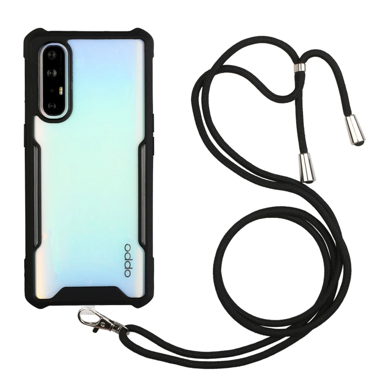 For OPPO Reno3 Pro (Foreign Version) Acrylic + Color TPU Shockproof Case with Neck Lanyard