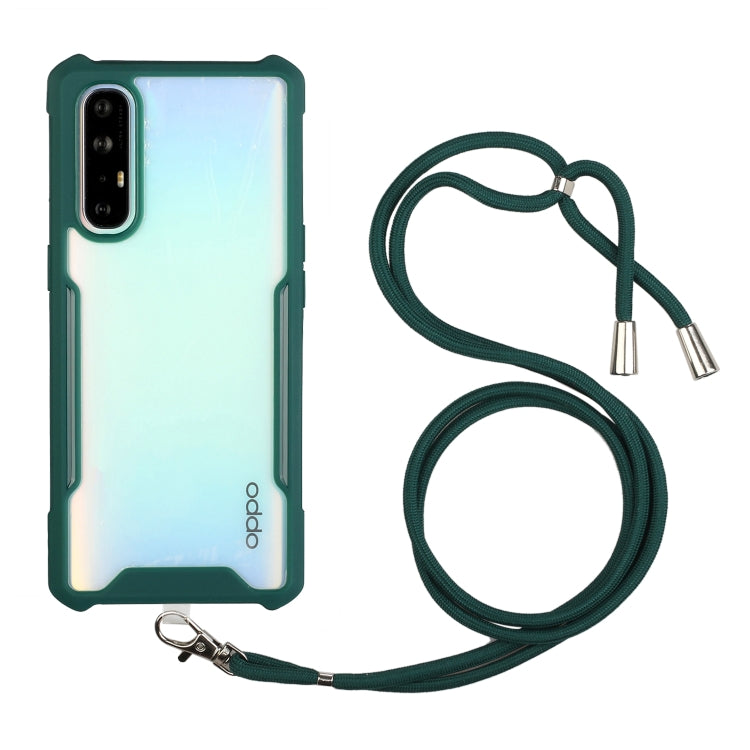 For OPPO Reno3 Pro (Foreign Version) Acrylic + Color TPU Shockproof Case with Neck Lanyard