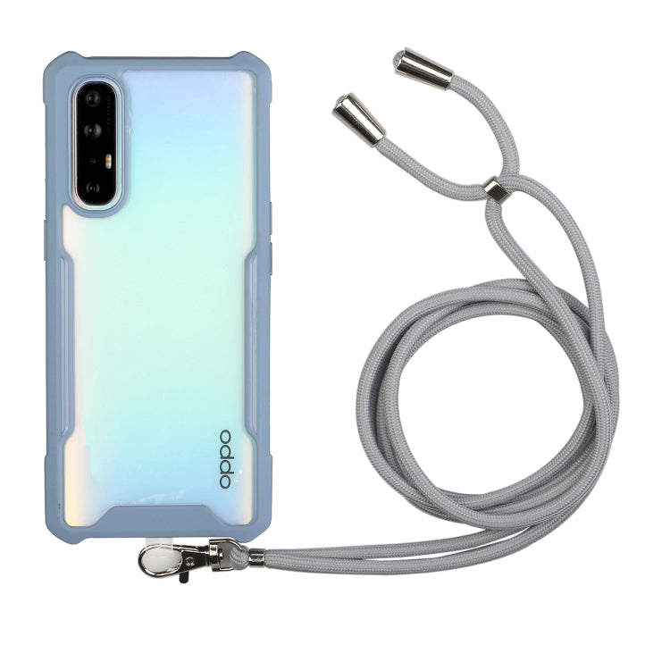 For OPPO Reno3 Pro (Foreign Version) Acrylic + Color TPU Shockproof Case with Neck Lanyard