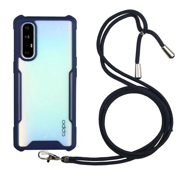 For OPPO Reno3 Pro (Foreign Version) Acrylic + Color TPU Shockproof Case with Neck Lanyard