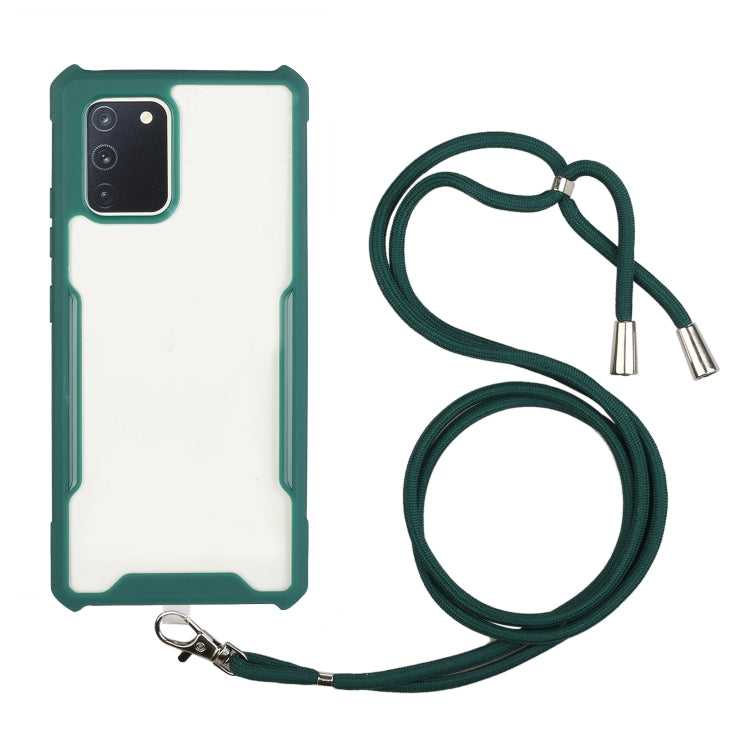 For OPPO Reno4 Pro Acrylic + Color TPU Shockproof Case with Neck Lanyard