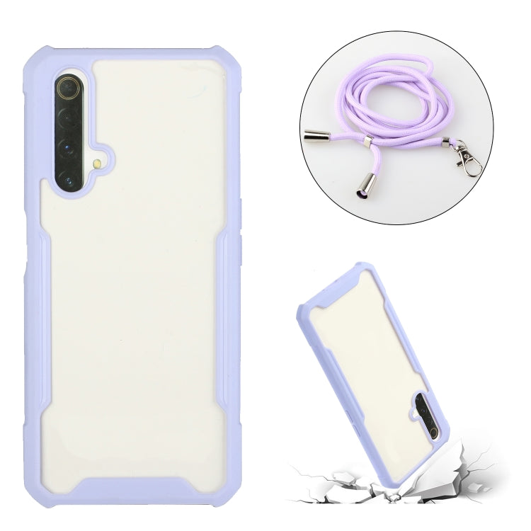 For OPPO Realme X50 5G Acrylic + Color TPU Shockproof Case with Neck Lanyard